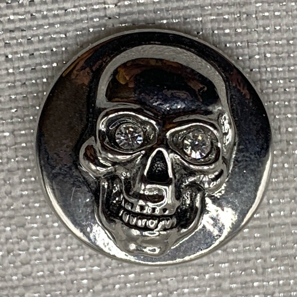 💗Rhinestone Skull Snap Button Charm - 18mm/20mm - Ginger Snaps & Co.